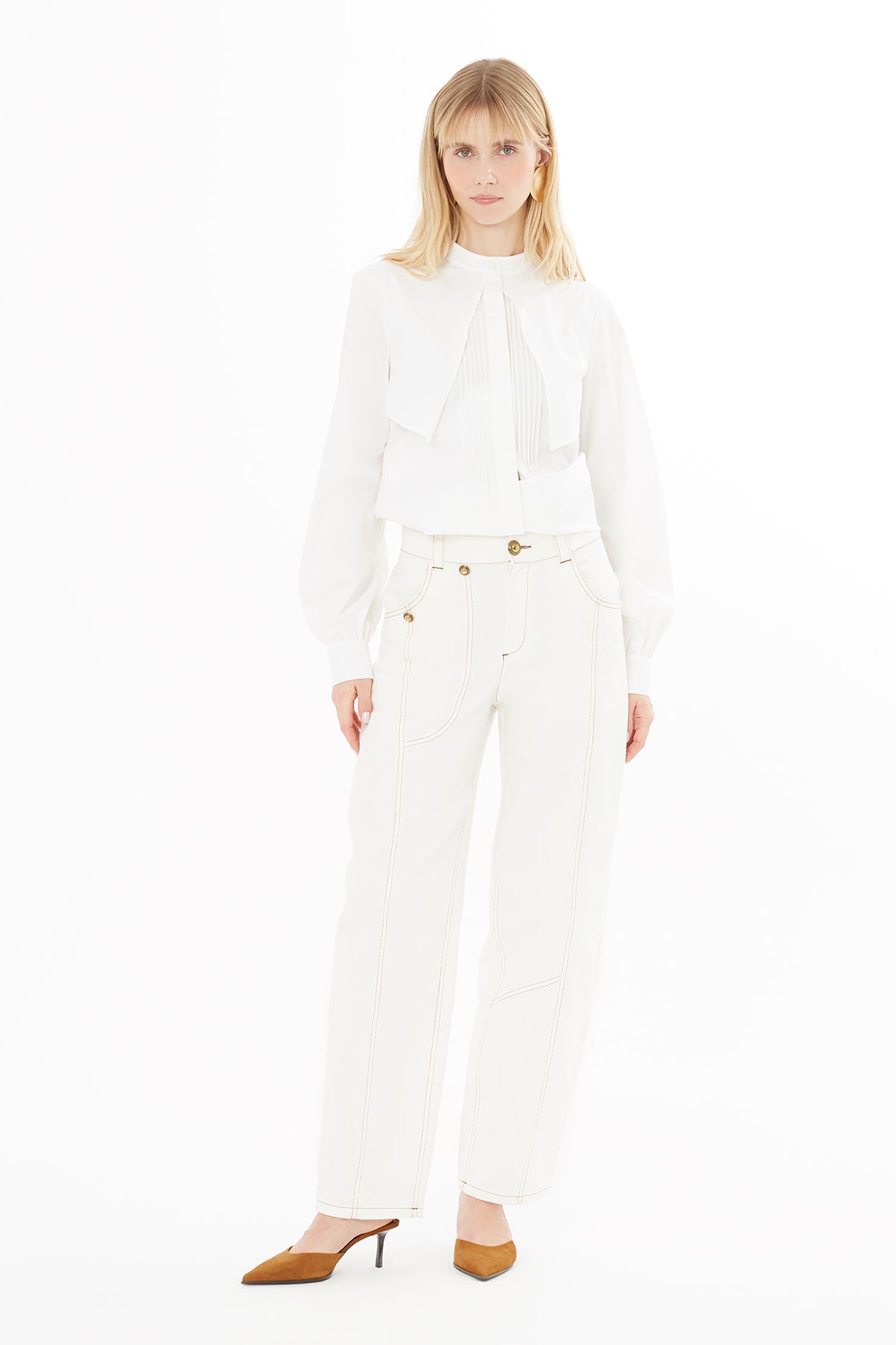 Dikiş Detaylı Rahat Kesim Pantolon