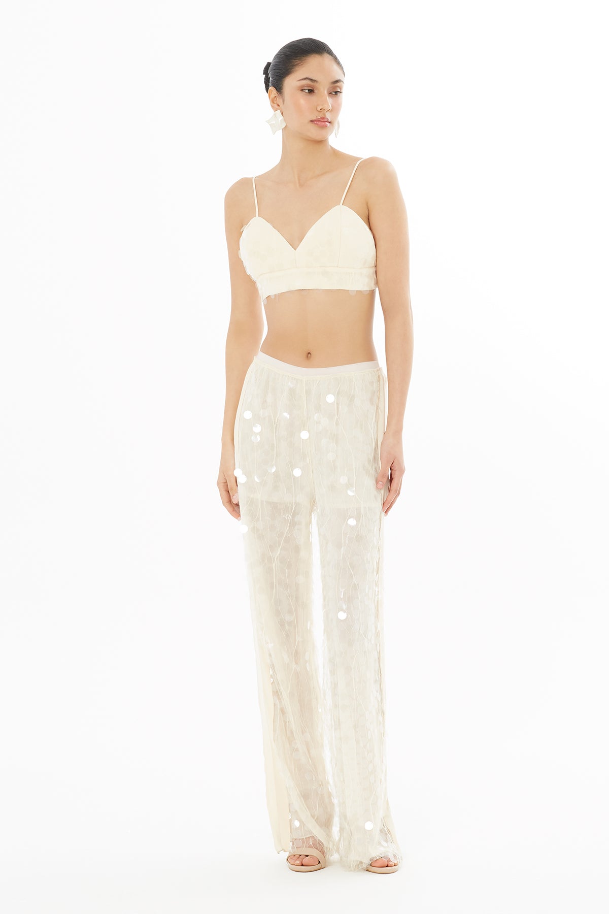 Önden Bağlamalı Payetli Bluz