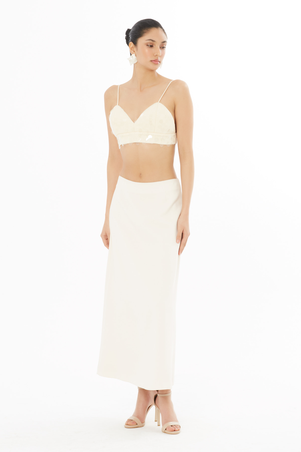 Arkası Pensli Midi Boy Etek