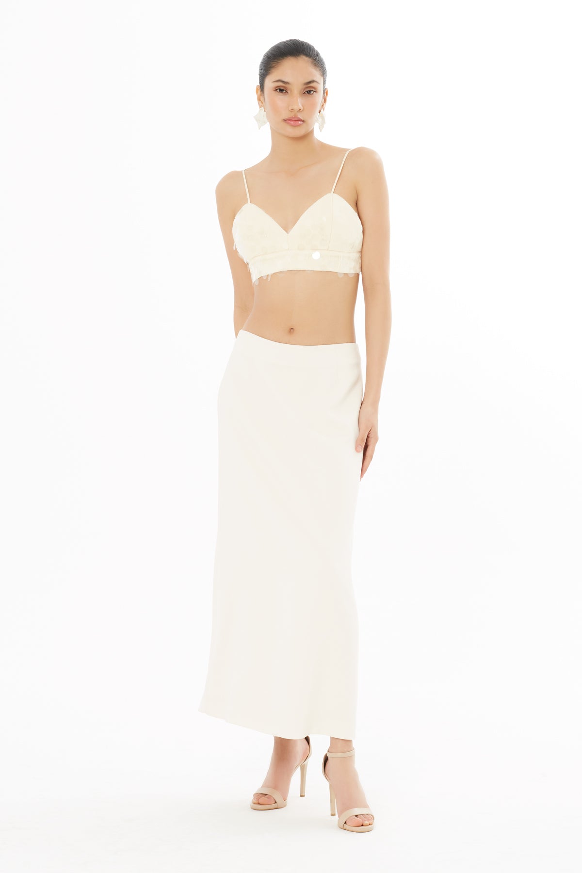 Arkası Pensli Midi Boy Etek