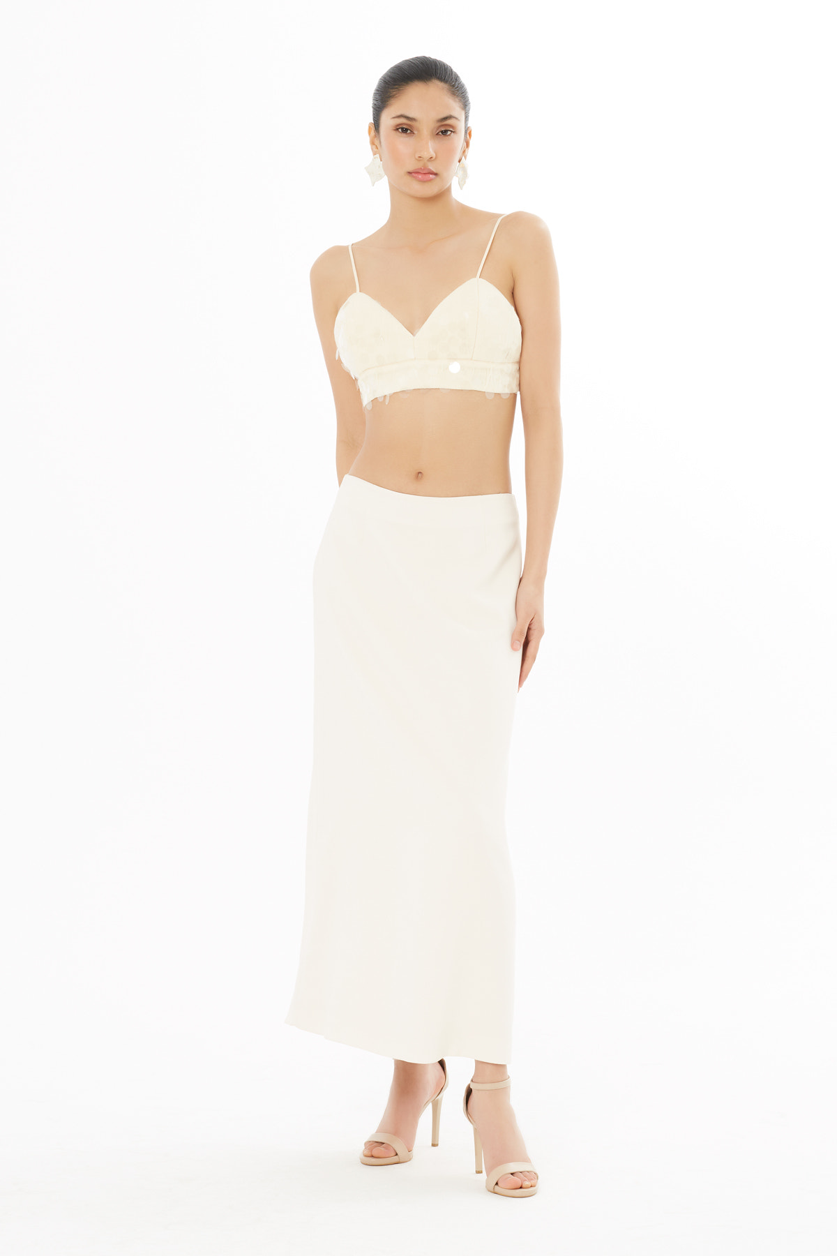 Arkası Pensli Midi Boy Etek