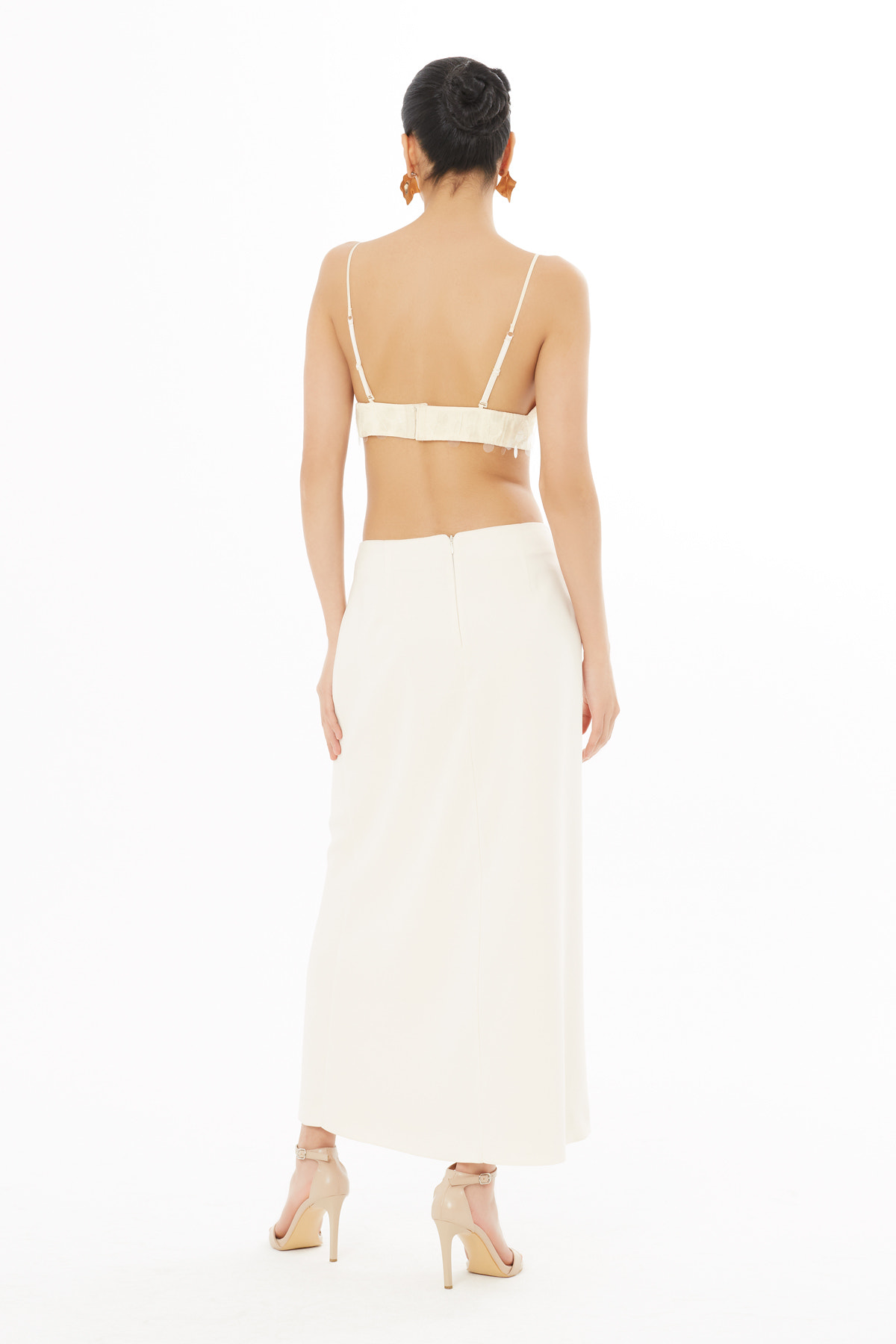 Arkası Pensli Midi Boy Etek