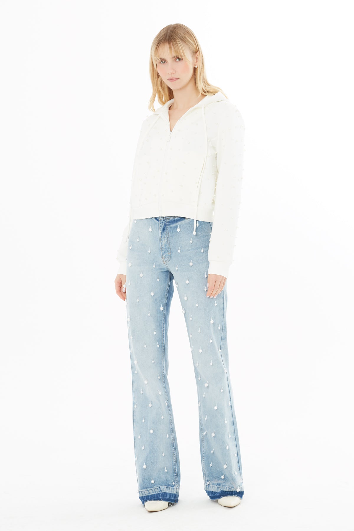 Kapüşonlu Kısa Sweatshirt