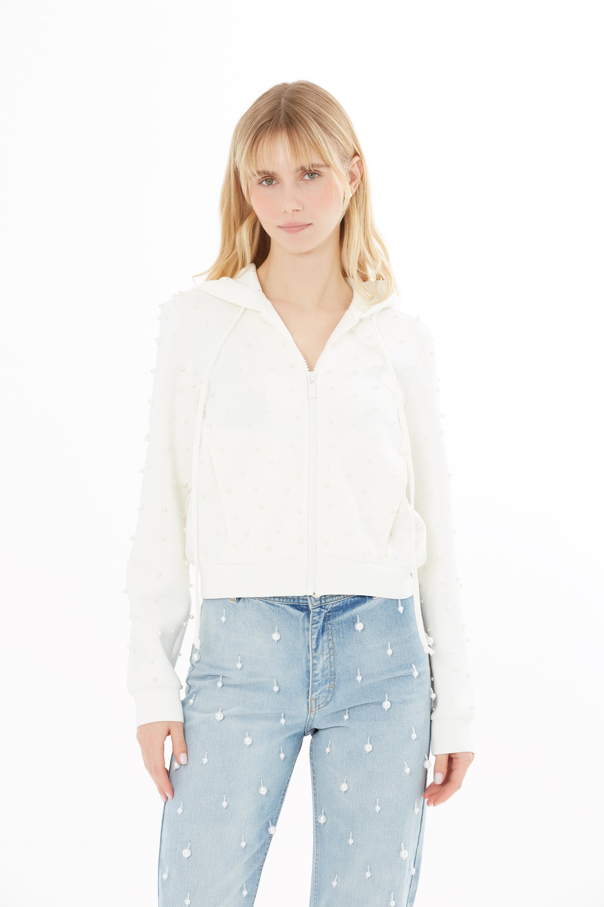 Kapüşonlu Kısa Sweatshirt