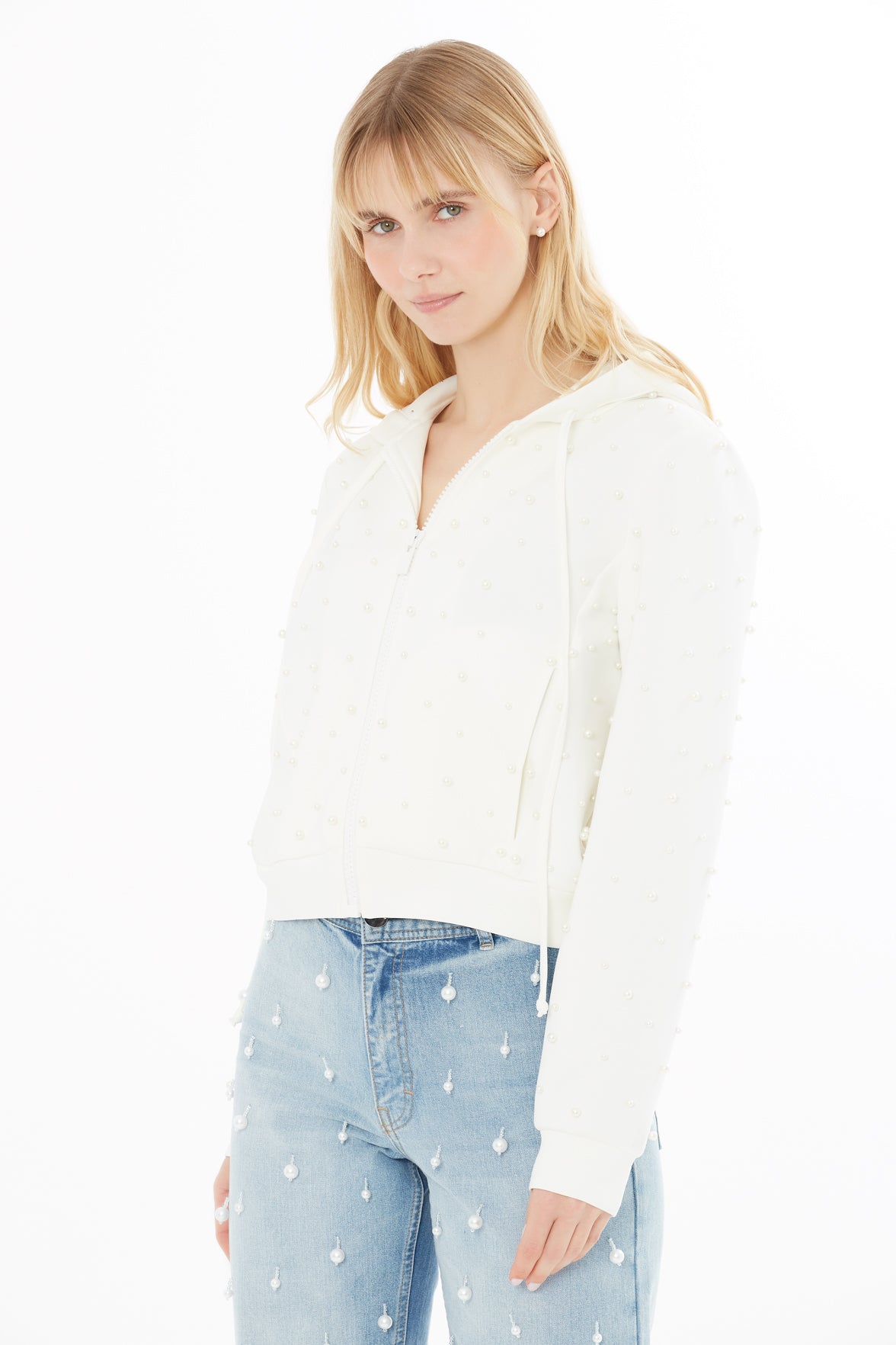 Kapüşonlu Kısa Sweatshirt