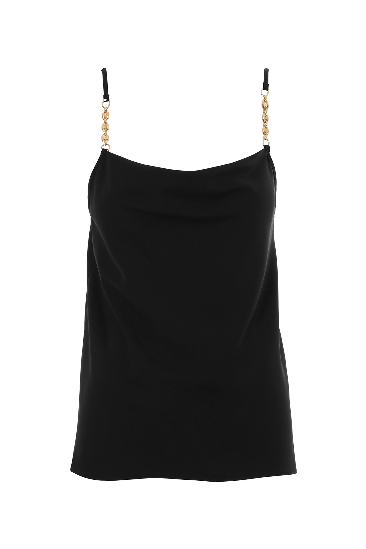 Zincir Askı Detaylı Siyah Askılı Bluz