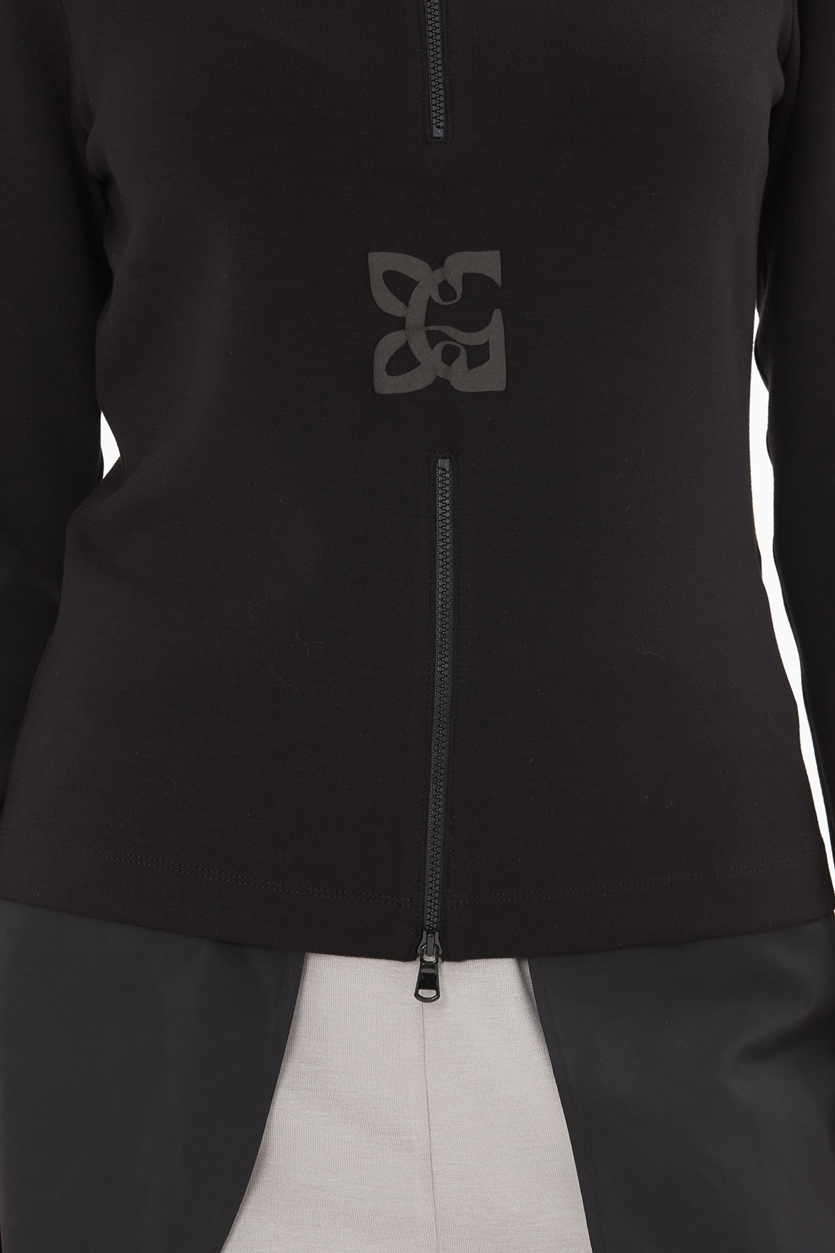 Yakası Fermuarlı G Logo Baskılı T-Shirt