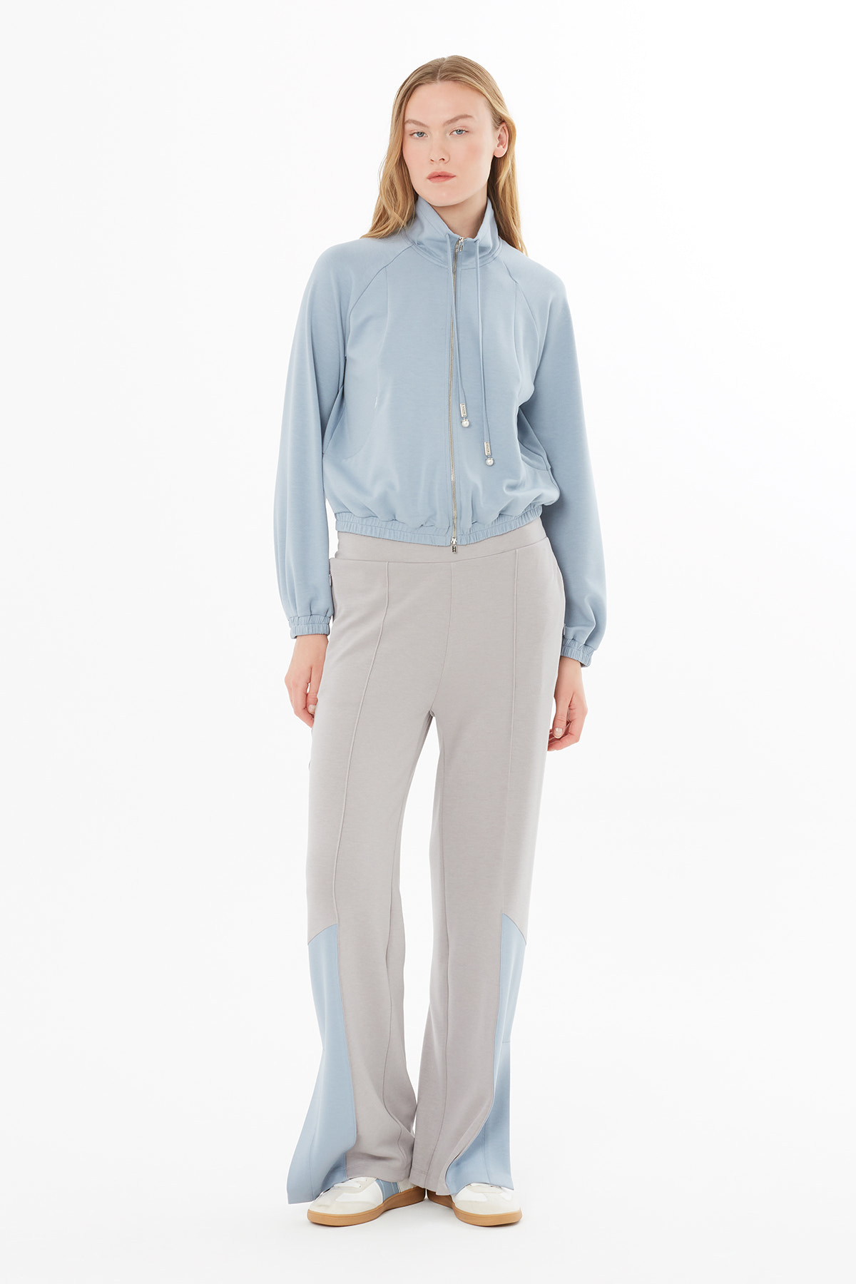 Ön Orta Fermuarlı Eşofman Sweatshirt