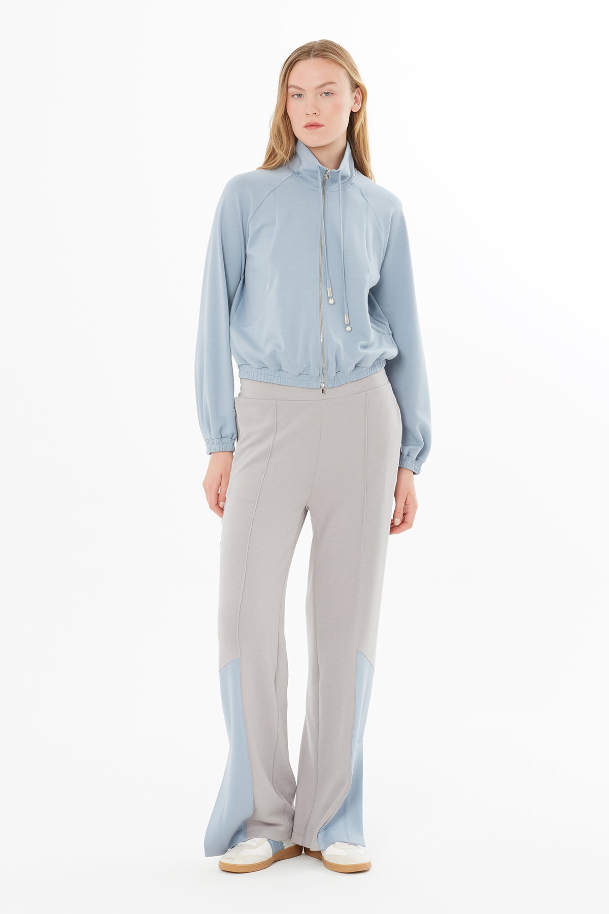 Ön Orta Fermuarlı Eşofman Sweatshirt