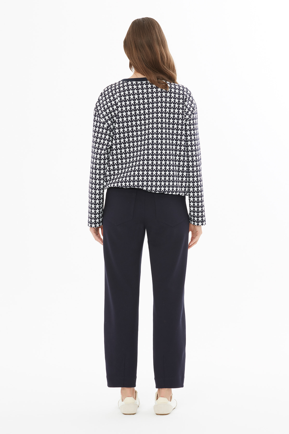 Yıldız Desenli Örme Sweatshirt