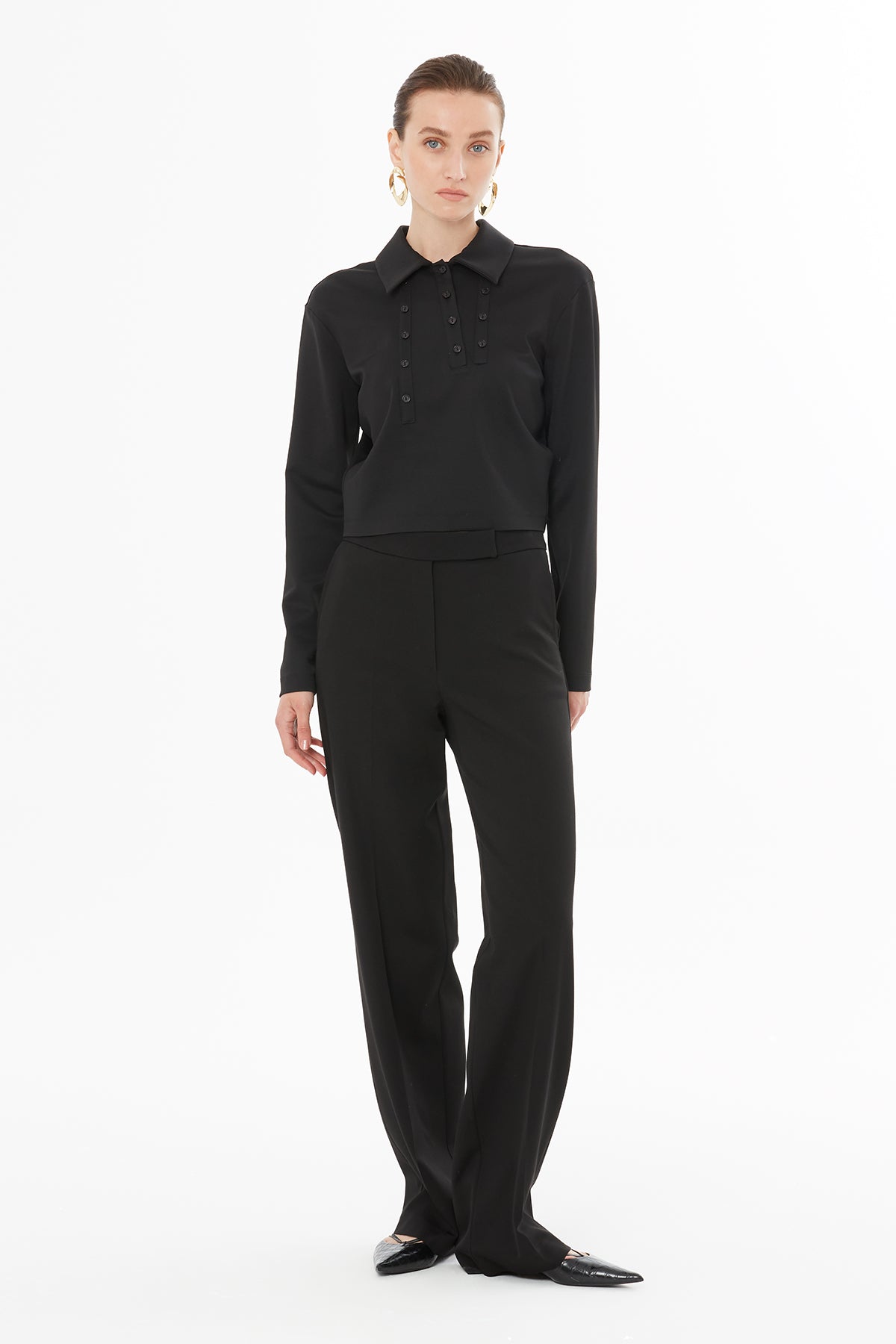 Pensli Düğme Kapamalı Düğmeli T-Shirt