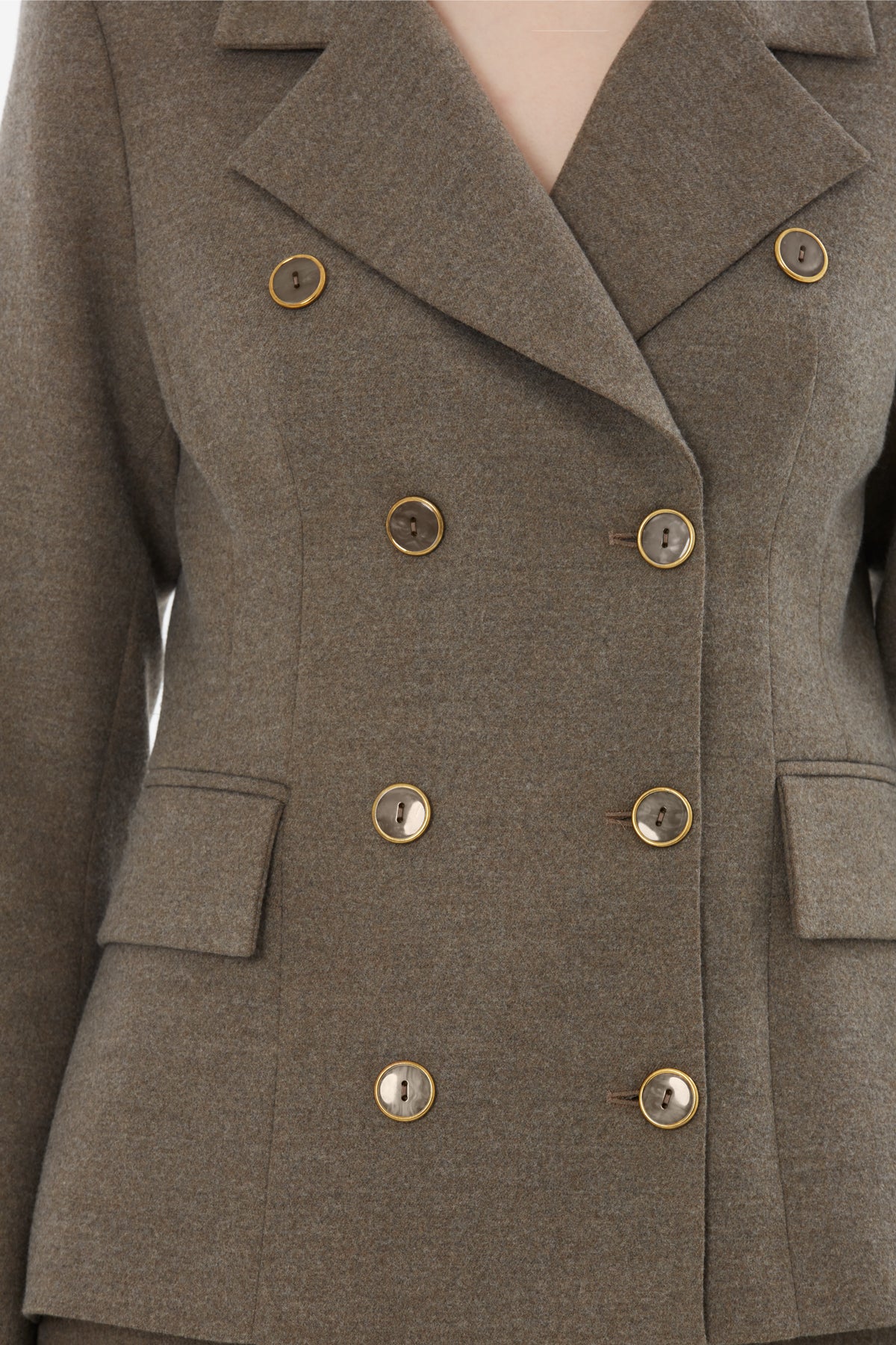 Kruvaze Ceket Ve Pantolonlu Takım