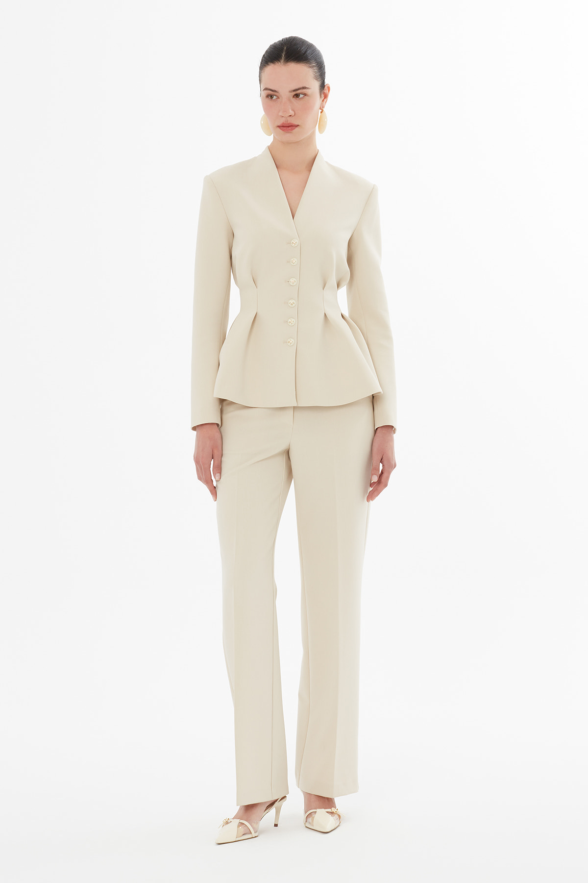 Mono Kapama Cepli Ceket Ve Havuç Pantolon Takım