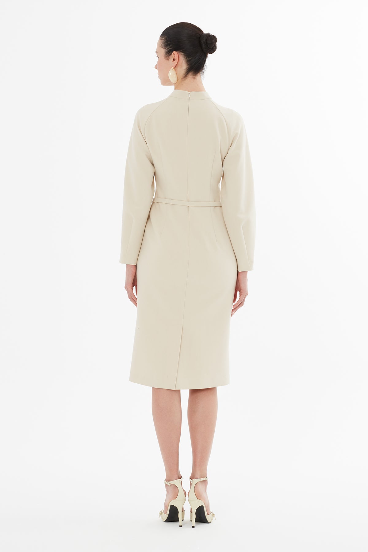 Bolero Görünümlü Kemerli Midi Boy Elbise