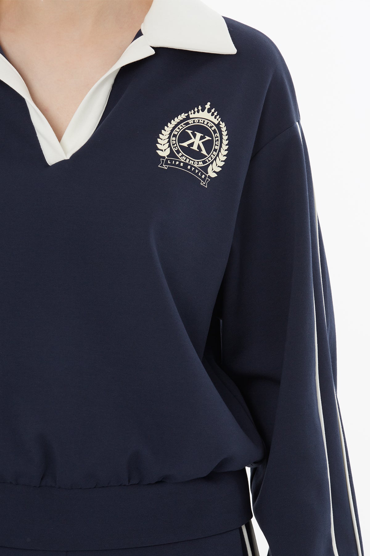 V Yaka Sweat Beli Lastikli Eşofman Takımı