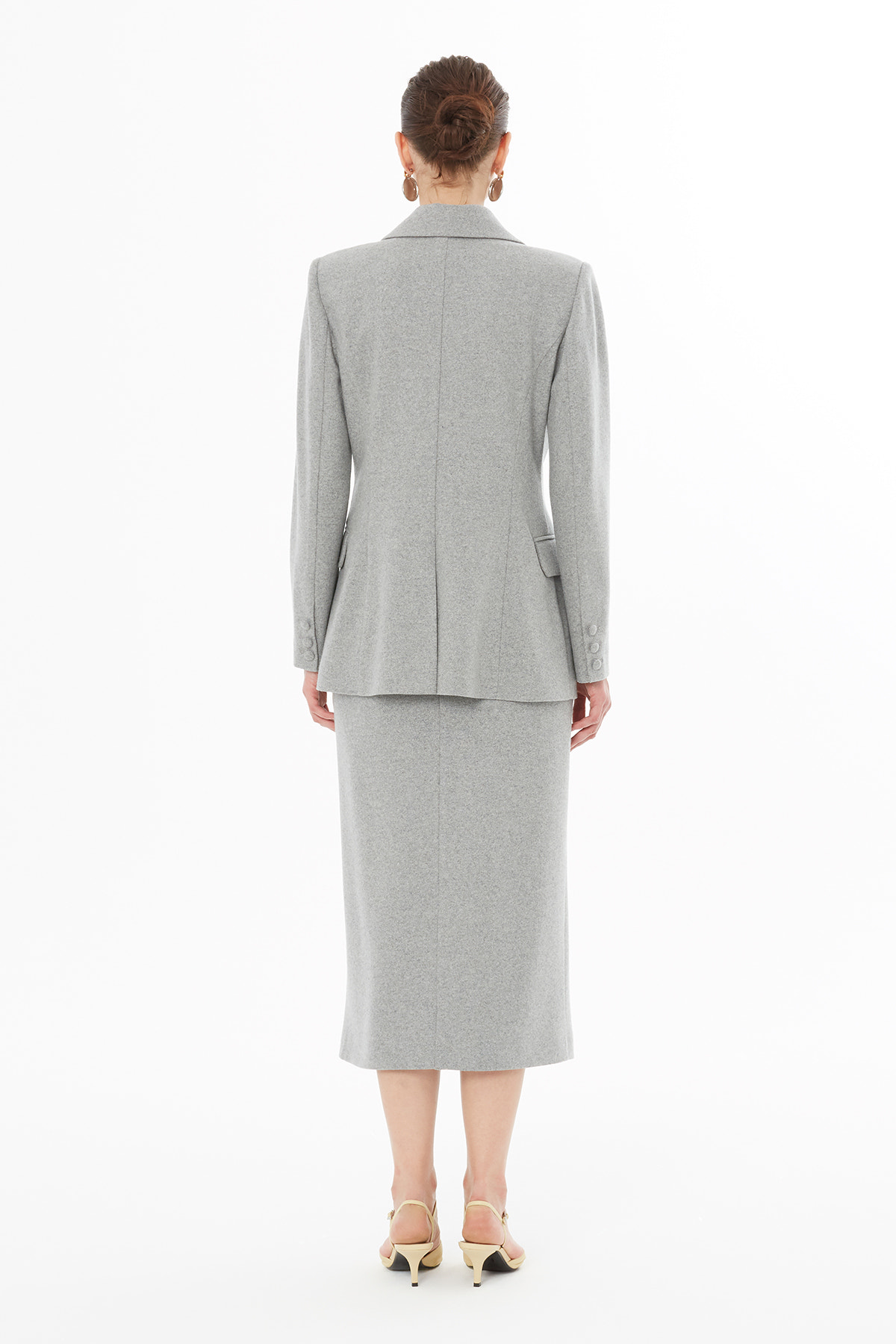 Erkek Yakalı Kruvaze Düğme Kapamalı Ceket