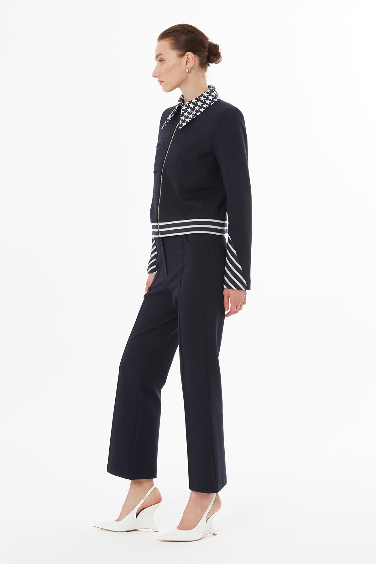 Gömlek Yakalı Fermuar Kapamalı Ceket