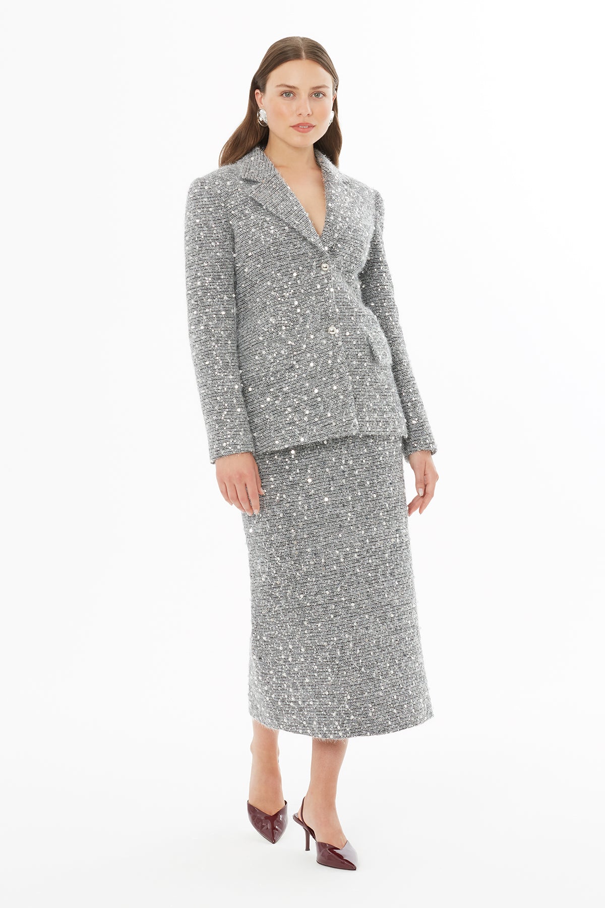 Erkek Yakalı Önden Düğmeli Cepli Ceket