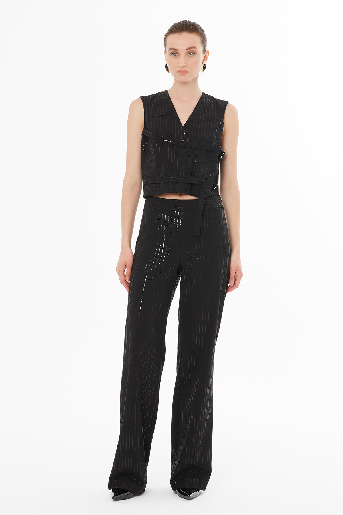 Yanlardan Tok Detaylı Yelek