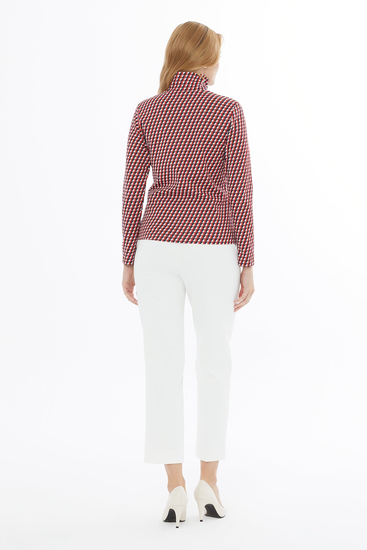 Boğazlı Göğüs Kısmı Boncuk İşlemeli Örme Bluz