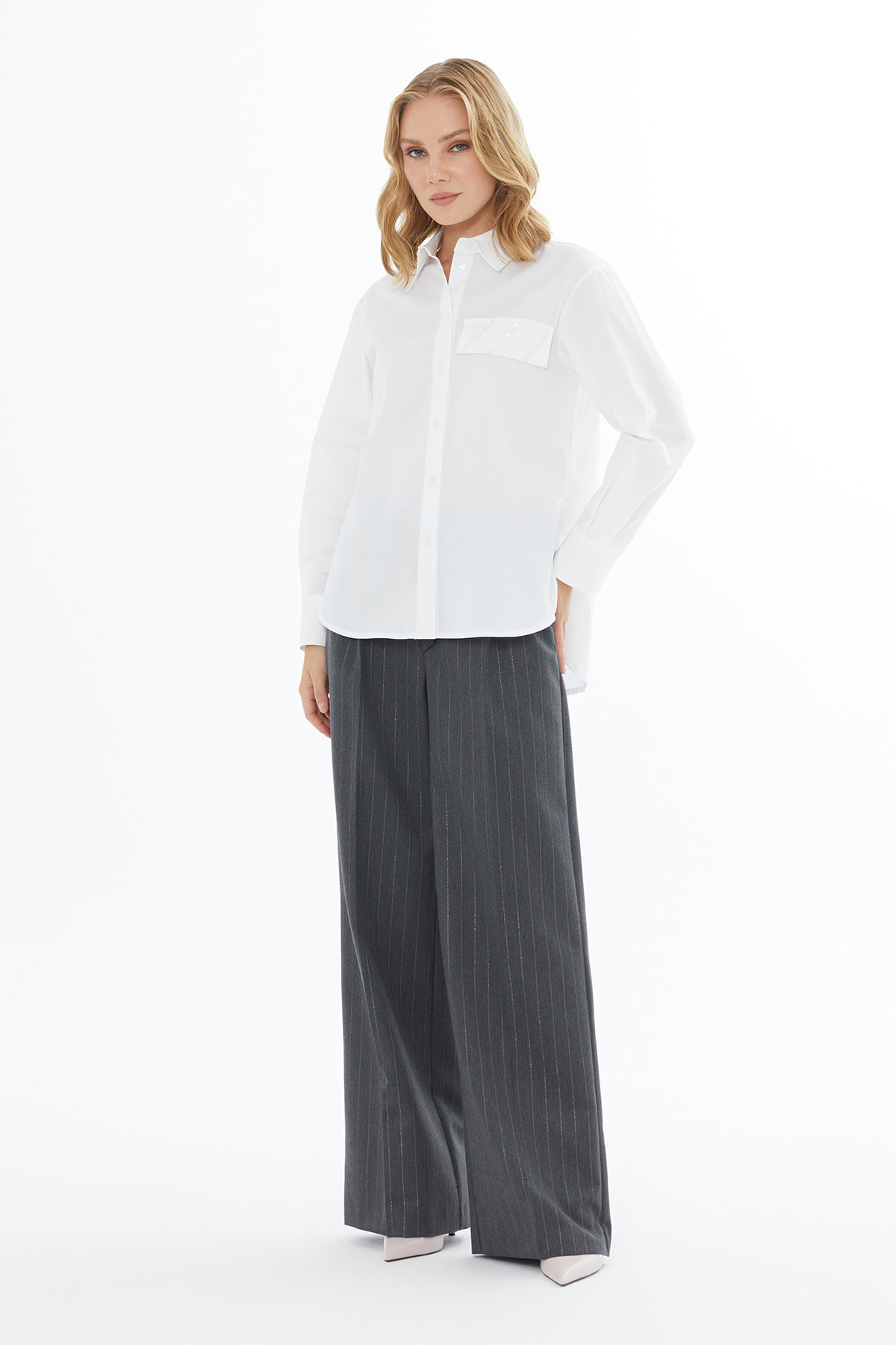 Gömlek Yakalı Cep Detaylı Gömlek