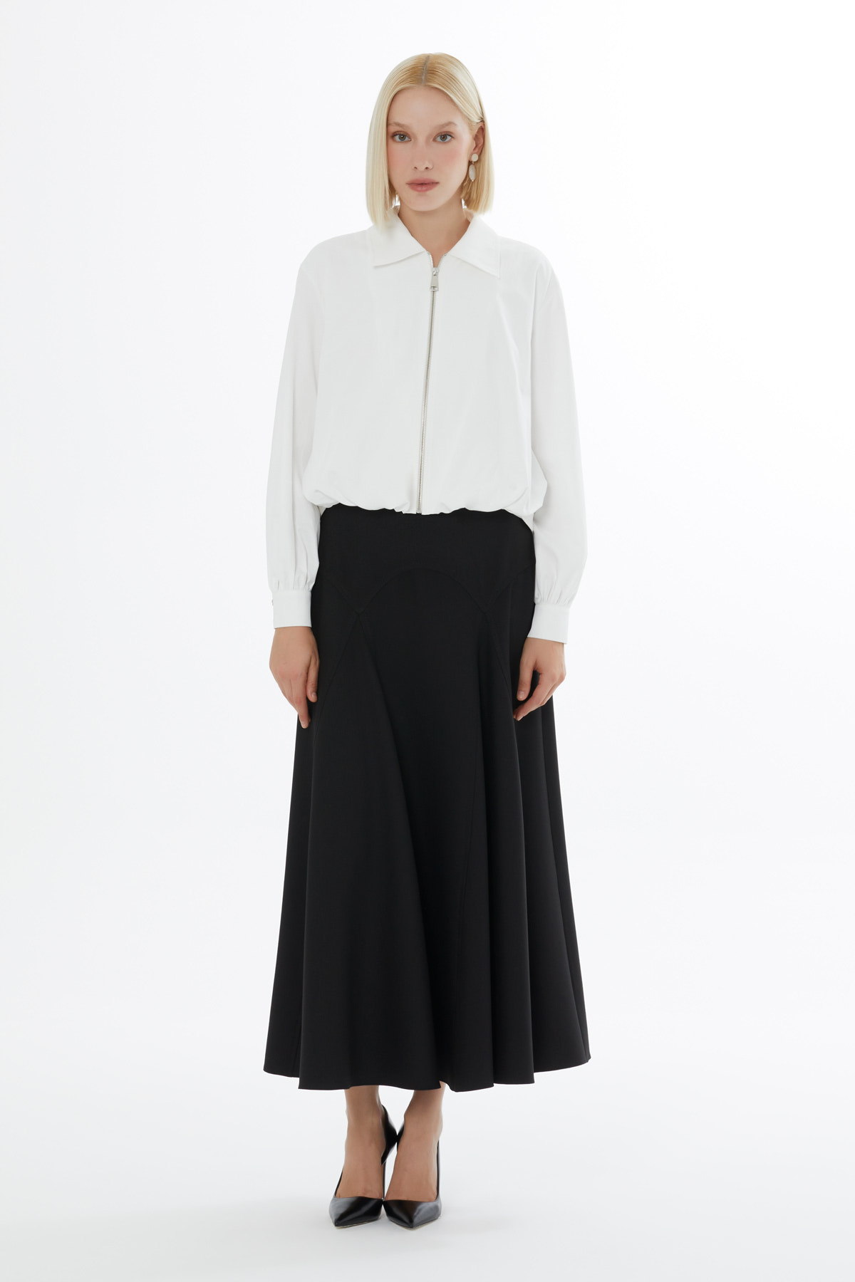 Modern Kesim Fermuarlı Ceket