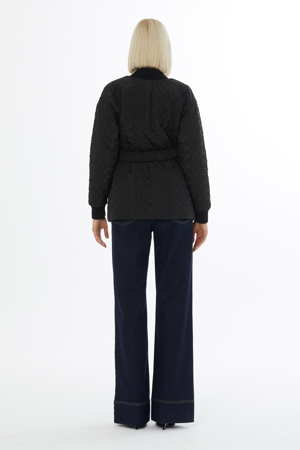 Ribanalı Çakma Çıtçıtlı Kapitone Mont