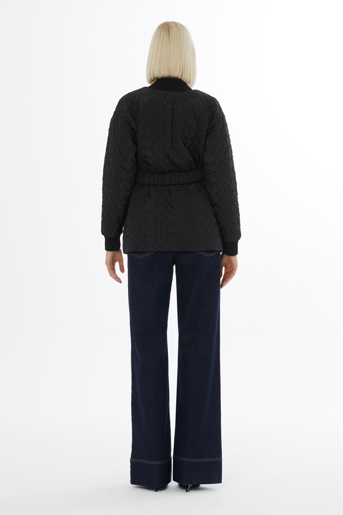 Ribanalı Çakma Çıtçıtlı Kapitone Mont