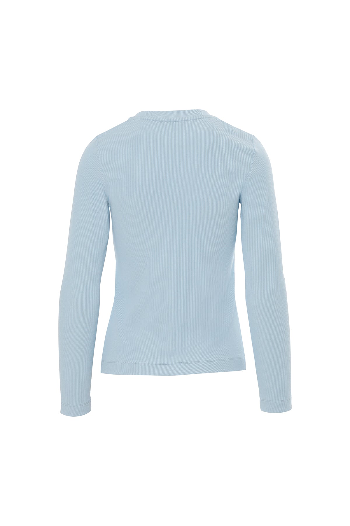 Kol Ucu Etiket Detaylı Yakası Taşlı Mavi T-Shirt