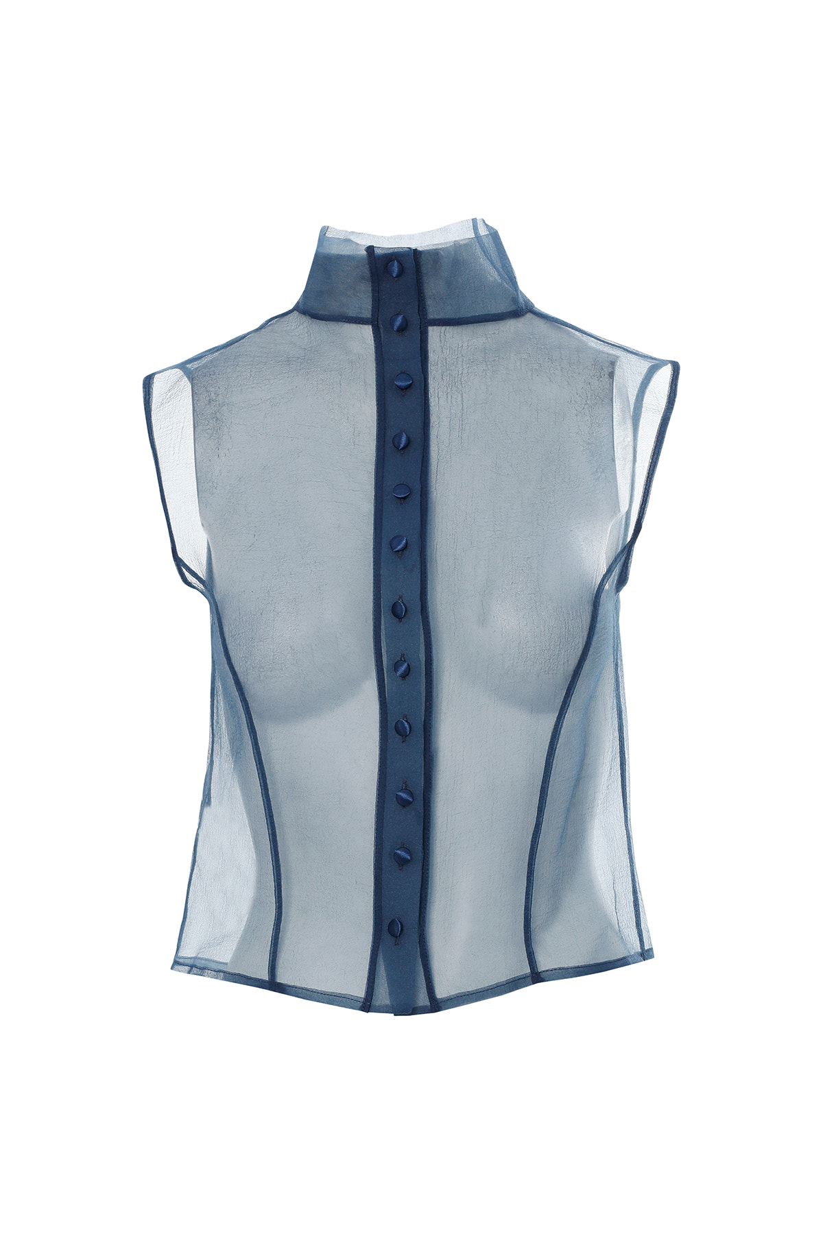 Boğazlı Transparan Organze Bluz