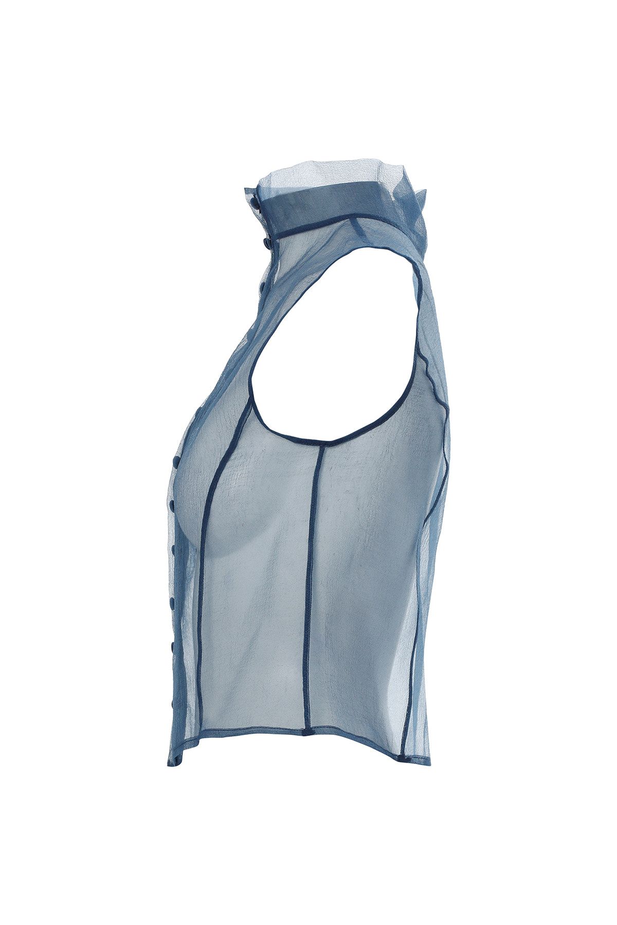 Boğazlı Transparan Organze Bluz