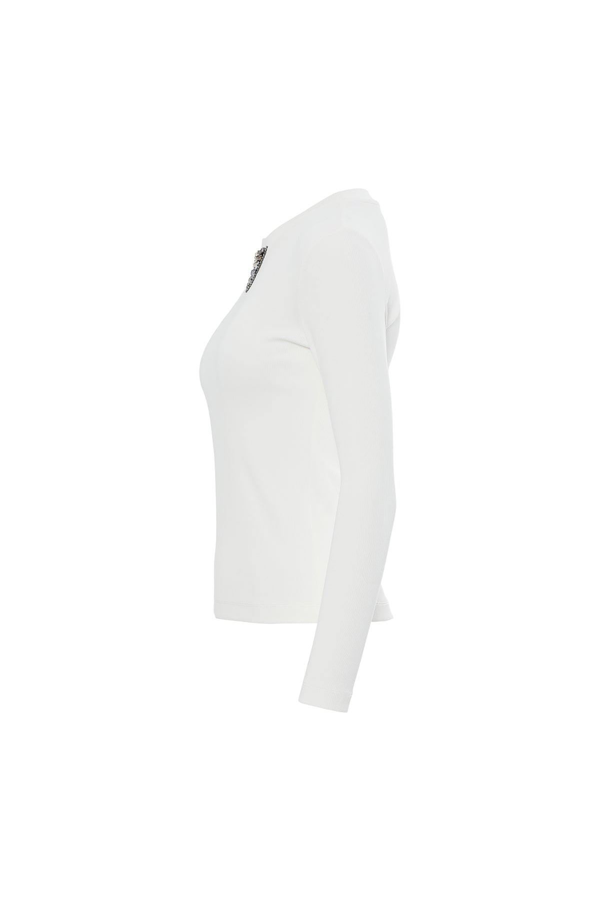 Taş Detaylı Ekru T-Shirt