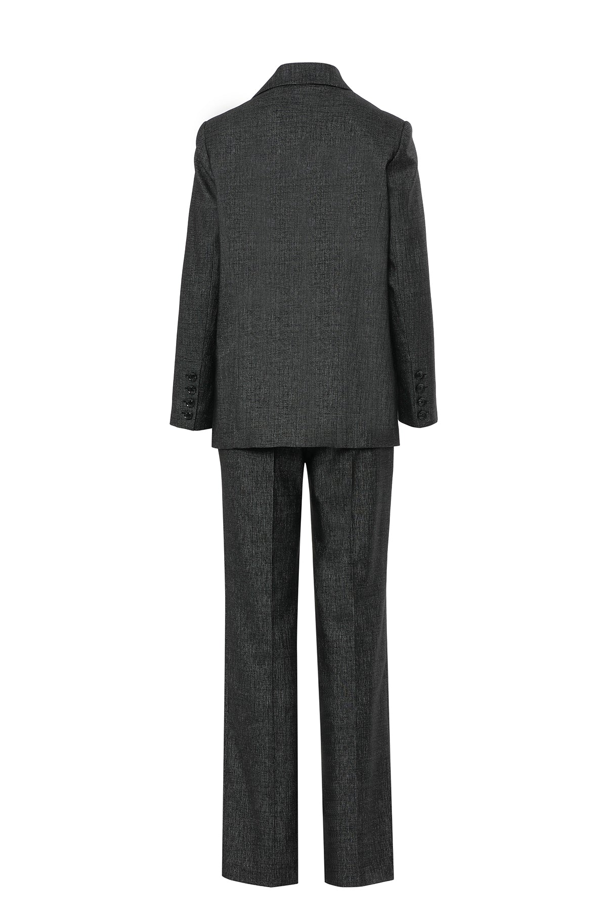 Kruvaze Kapamalı Bol Paça Pantolonlu Takım