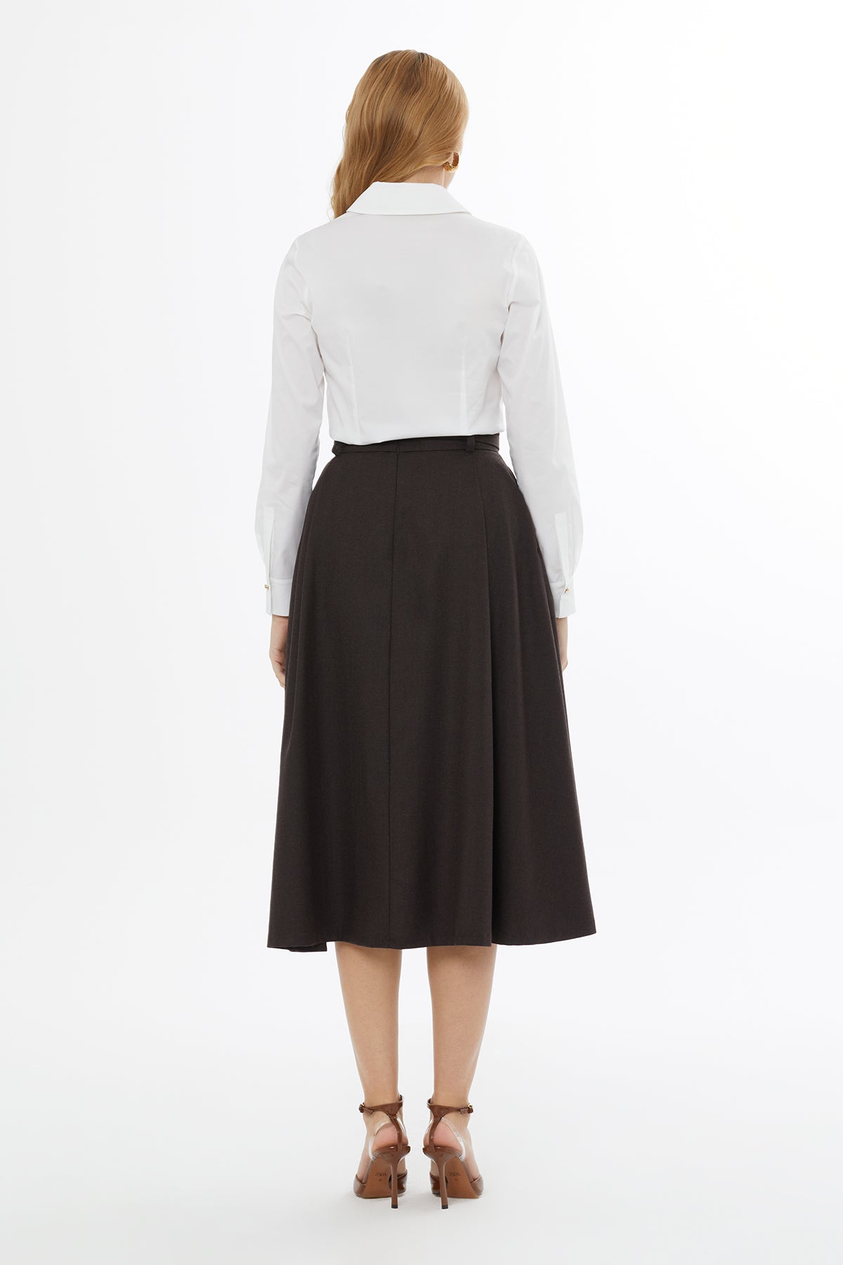 Arka Fermuarlı Köprü Detaylı Kadın Etek