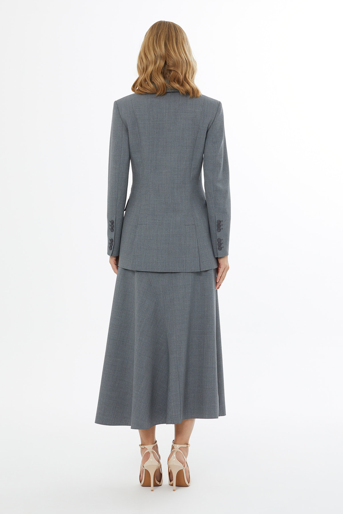 Düğmeli Fileto Cepli Kadın Ceket