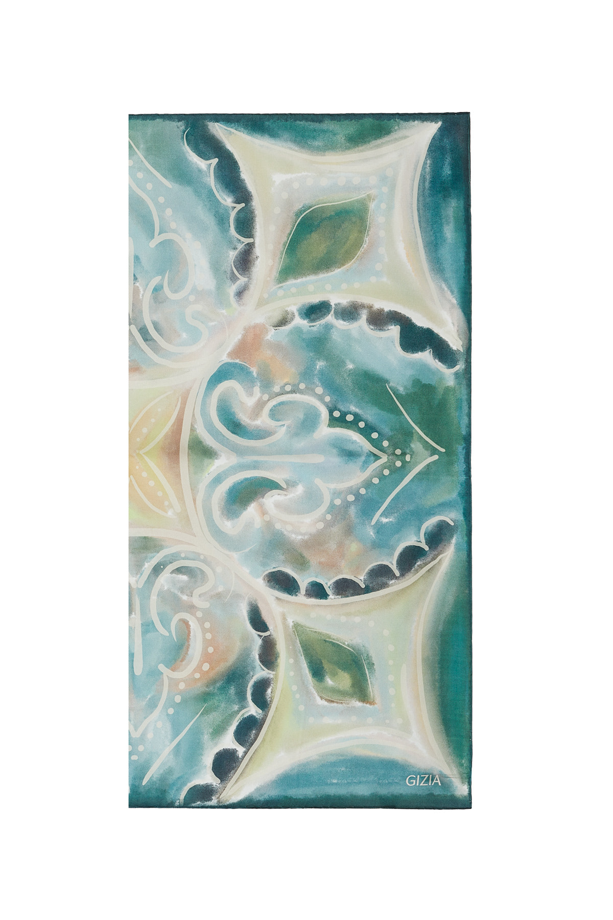 Klasik Ve Soyut Desenli Simetrik Parlama Efektli Eşarp