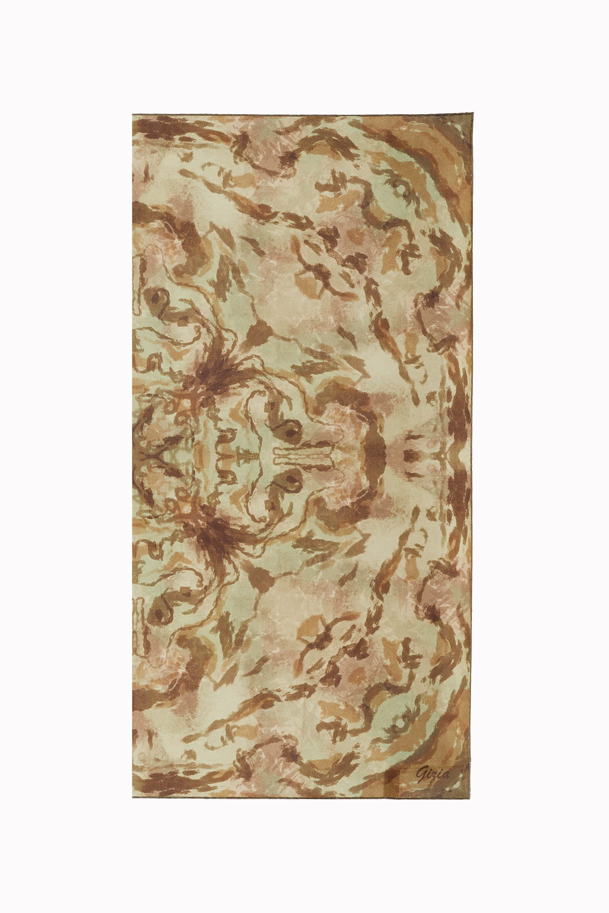 Karışık Pastel Dokulu Sout Desenli Simetrik Eşarp