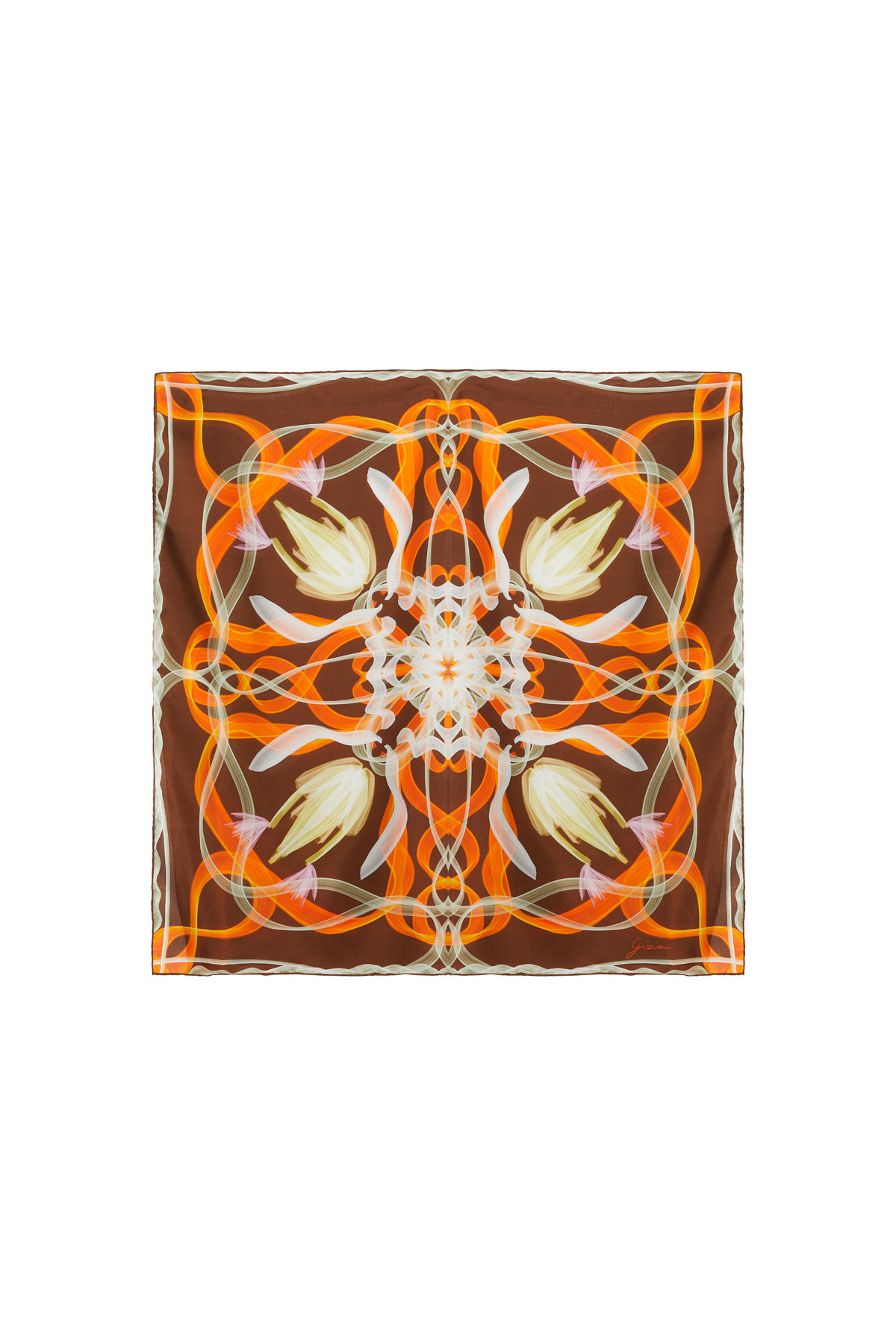 Asimetrik Çizgisel Soyut Desenli Eşarp