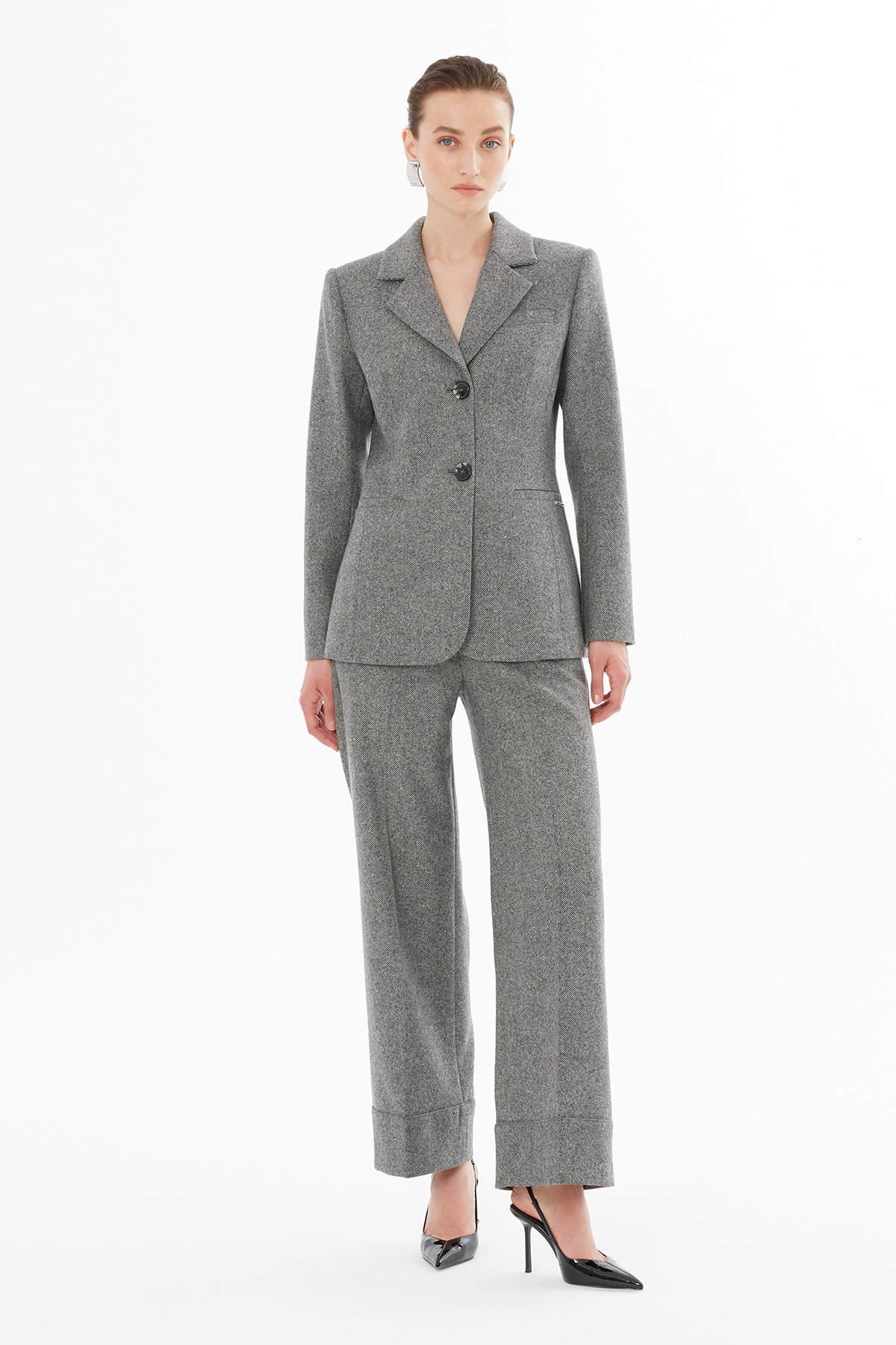 Yüksek Bel Boru Paça Pantolon