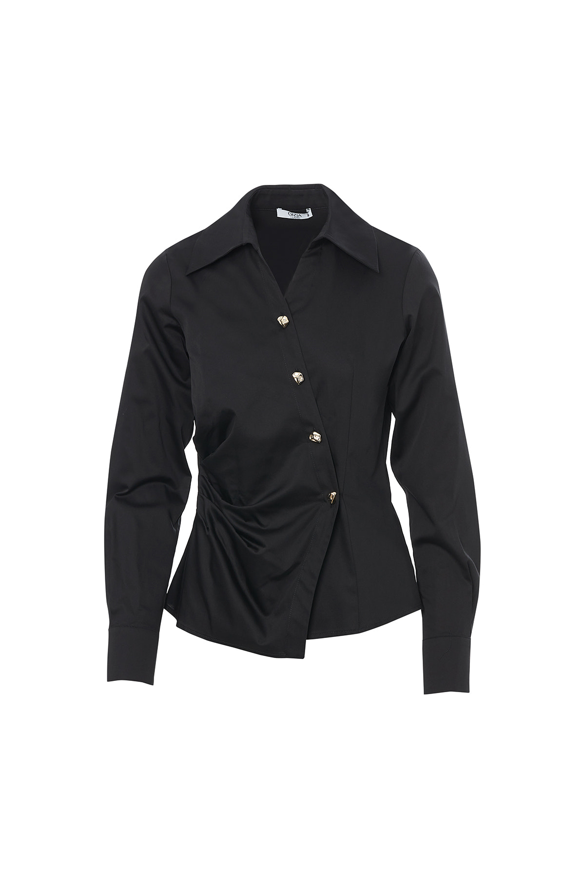 Belden Büzgülü Kruvaze Kapama Gömlek