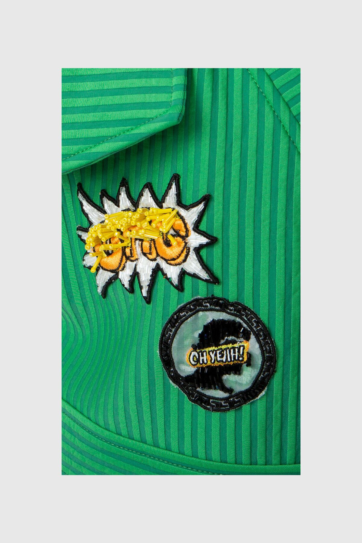 Nakış Logo Detaylı Çıtçıt Kapama Kısa Kol Ceket Büyük Beden