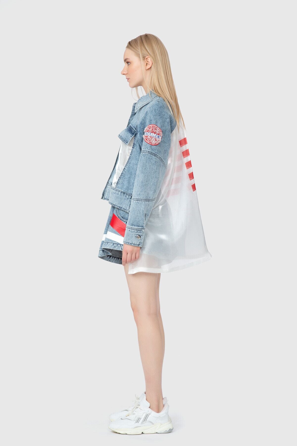 Baskı Ve Organze Detaylı Ceket