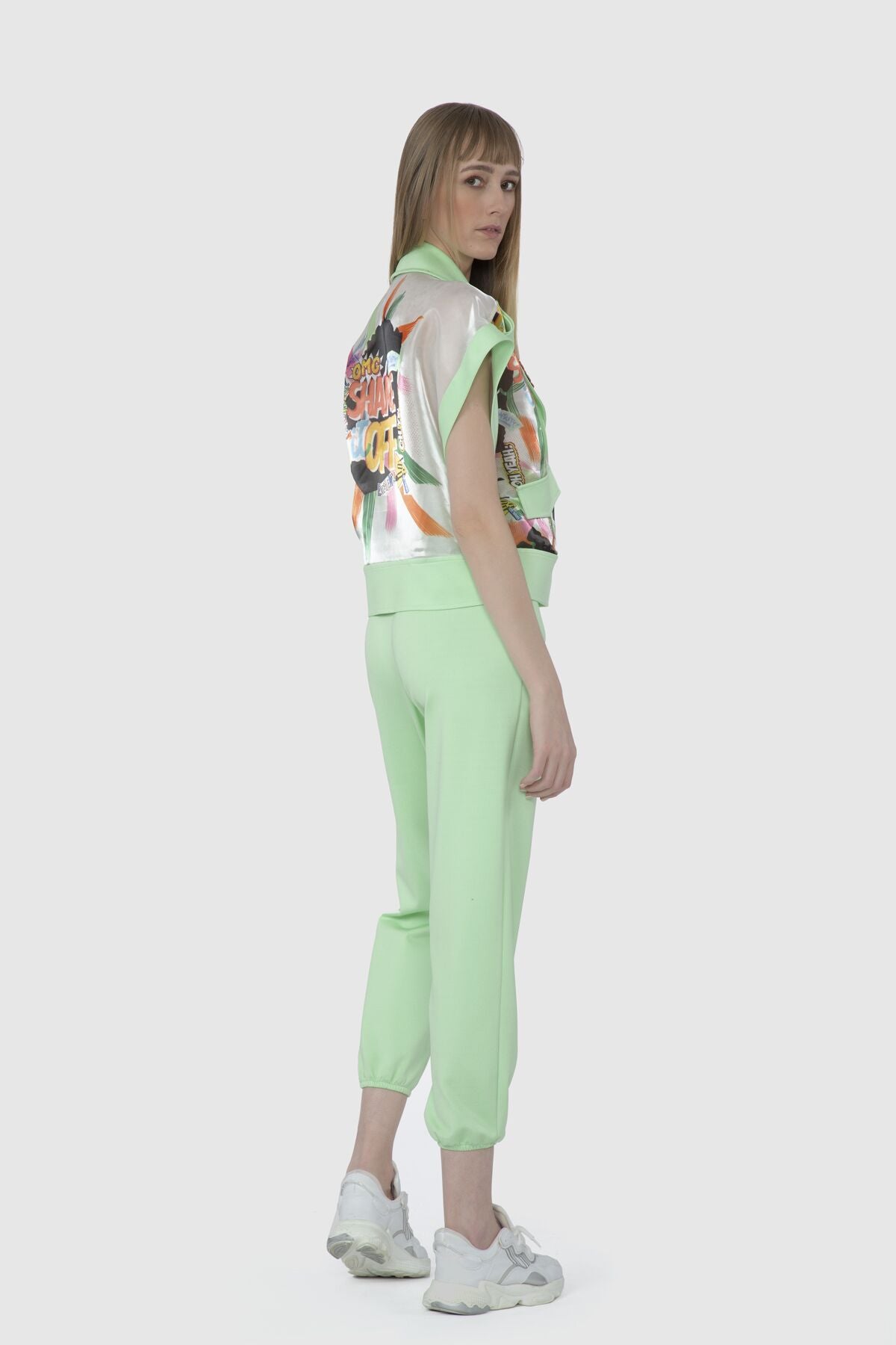 Çıtçıt Detaylı Yüksek Bel Paçası Lastikli Pantolon