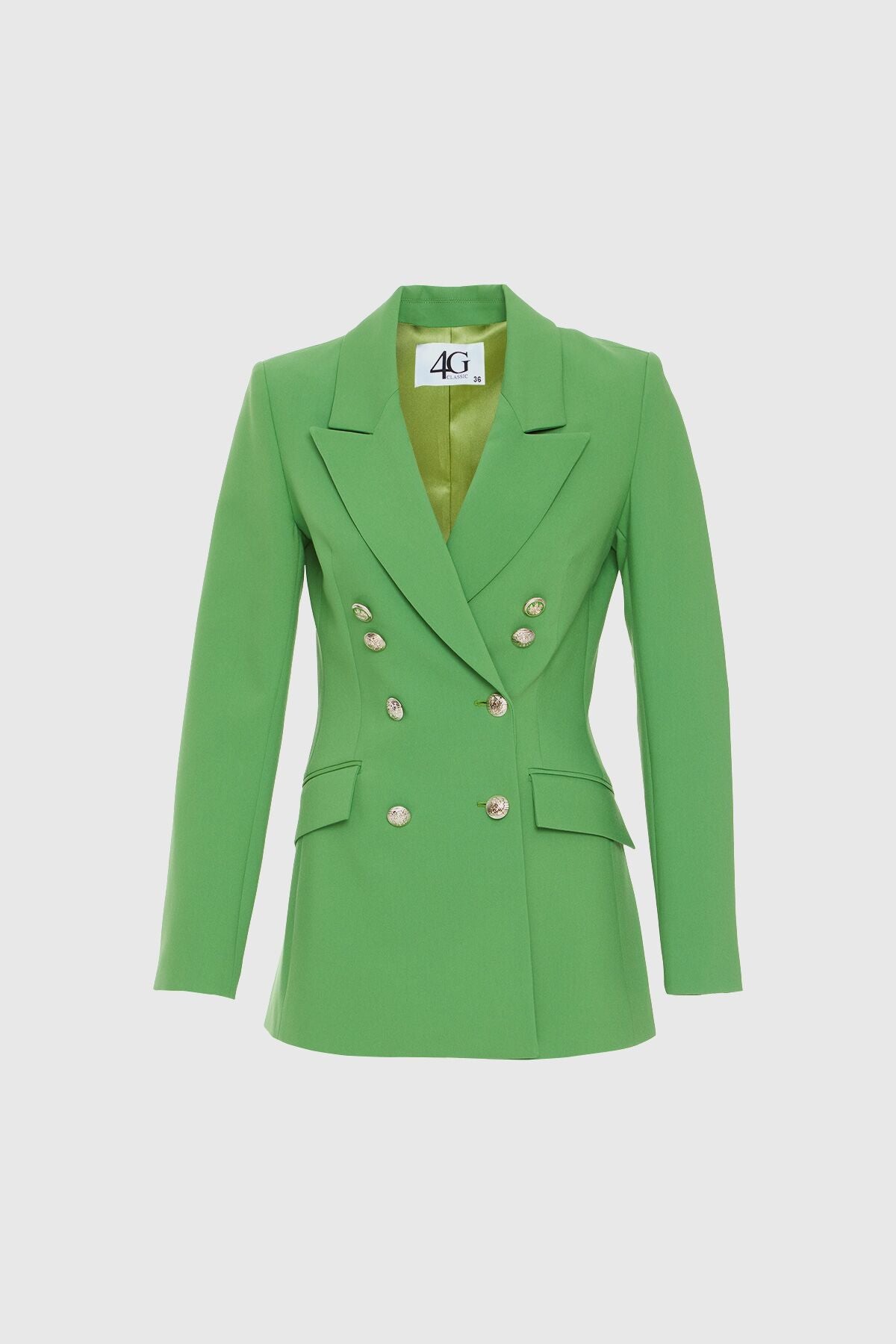 Kruvaze Kapamalı Düğmeli Blazer Fit Ceket