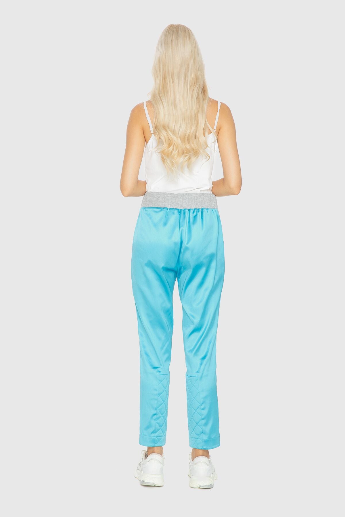 Renkli Fermuar Esprili Saten Eşofman