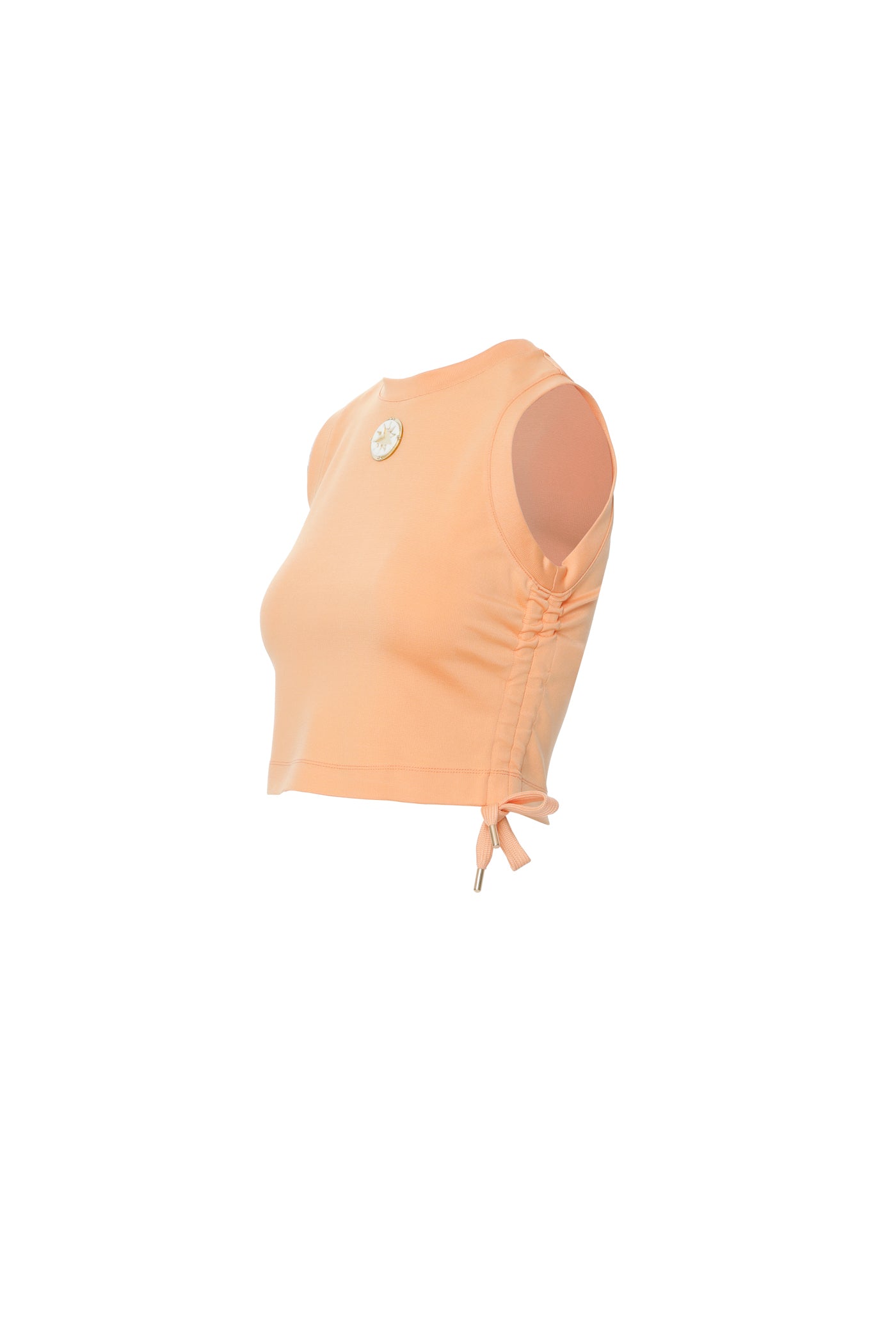 Yıldız Pleksi Detaylı Kolsuz Somon Crop