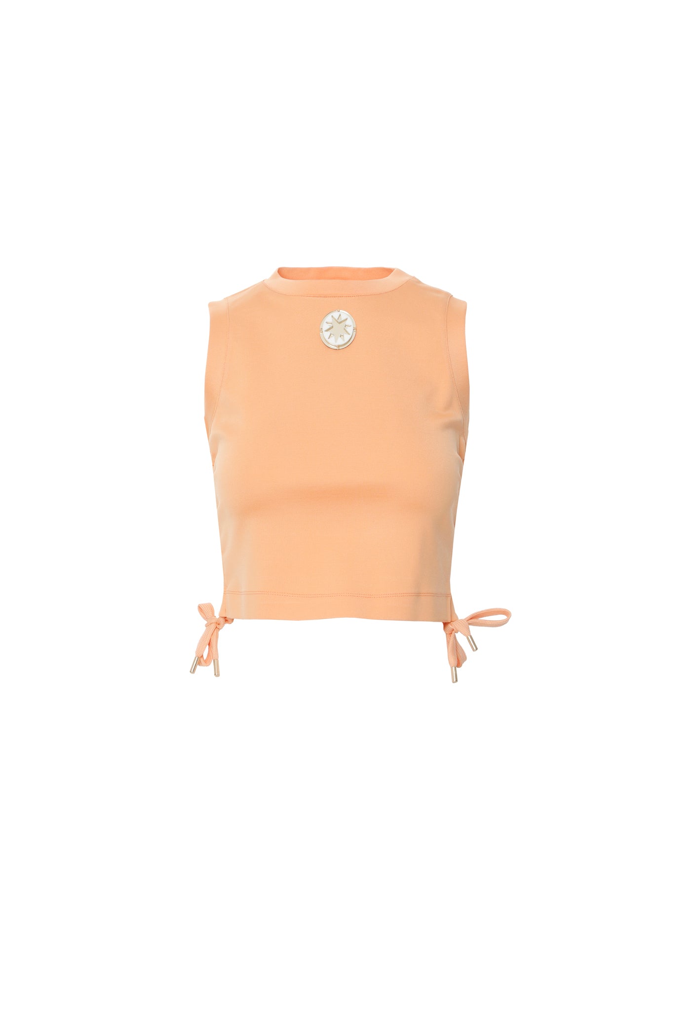 Yıldız Pleksi Detaylı Kolsuz Somon Crop