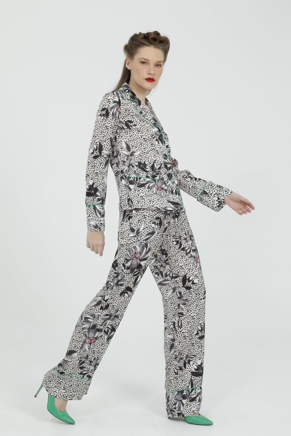 Ceket Formunda Rahat Kesim Oranj Pijama Takımı