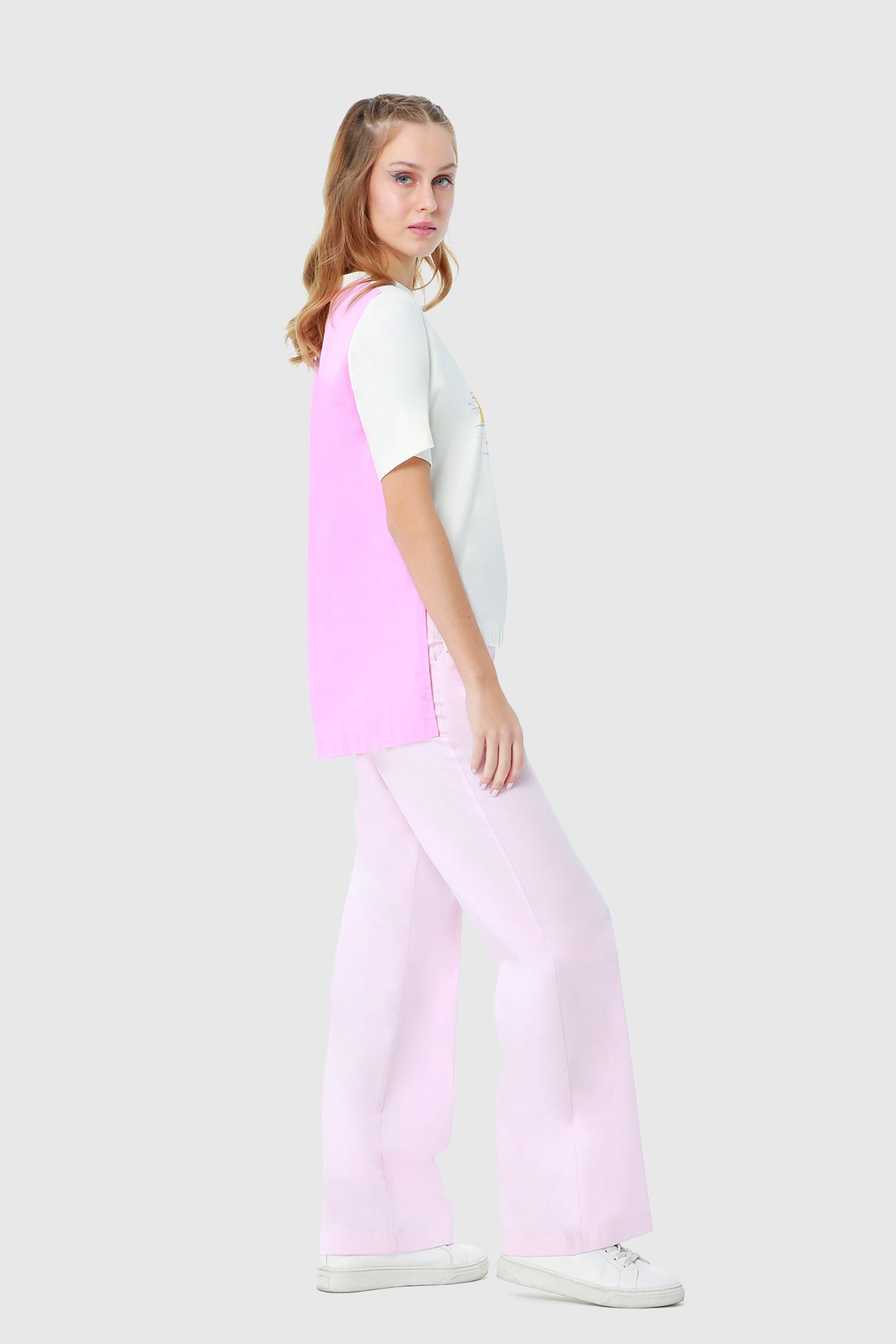 Dream Yazı Baskı Detaylı Arkası Poplin Garnili Örme T-shirt