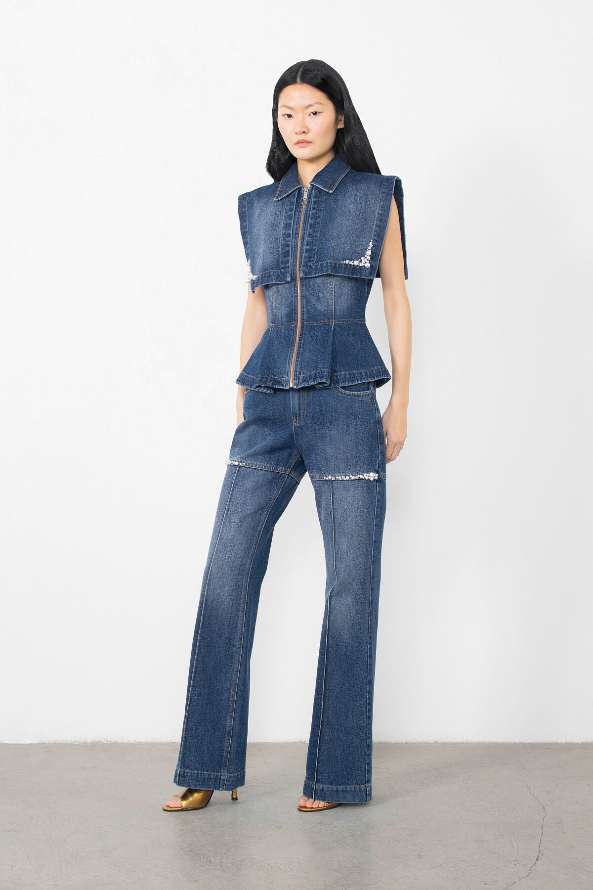 İşleme Detaylı Jean Pantolon